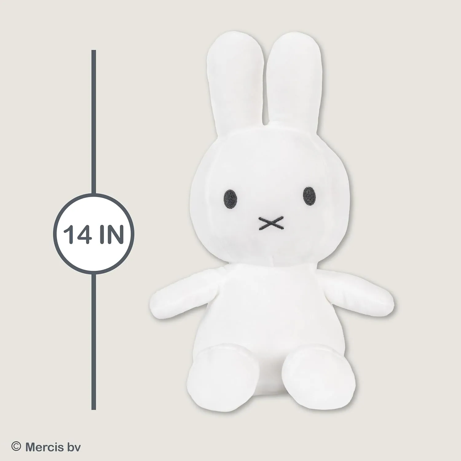 KIDS PREFERRED Miffy Plush Toy, 14 Inch Sitting Dutch Bunny Plush by Dick Bruna, Soft Boa Rabbit Bunny Stuffed Animal Plushie Doll for Girls and Boys - White