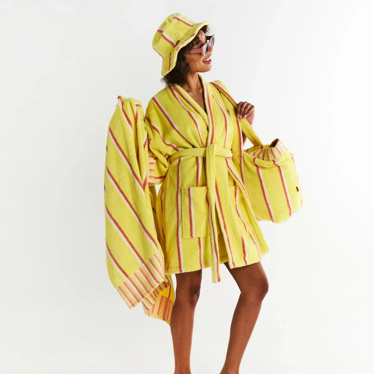 Kip&Co Pina Colada Stripe Terry Bath Sheet / Beach Towel
