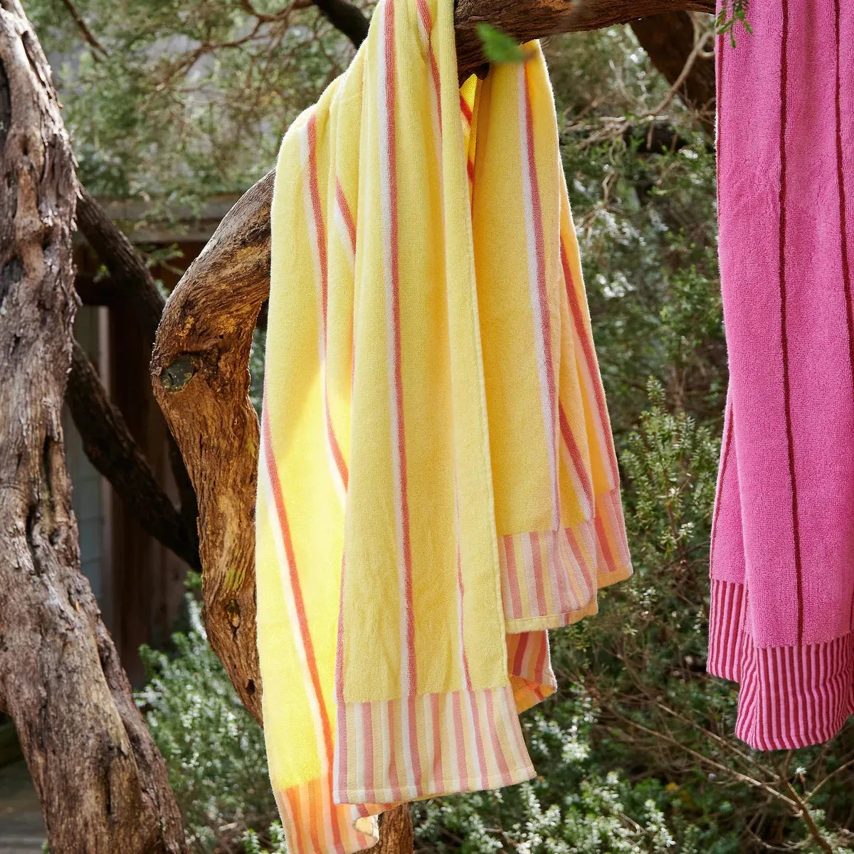 Kip&Co Pina Colada Stripe Terry Bath Sheet / Beach Towel