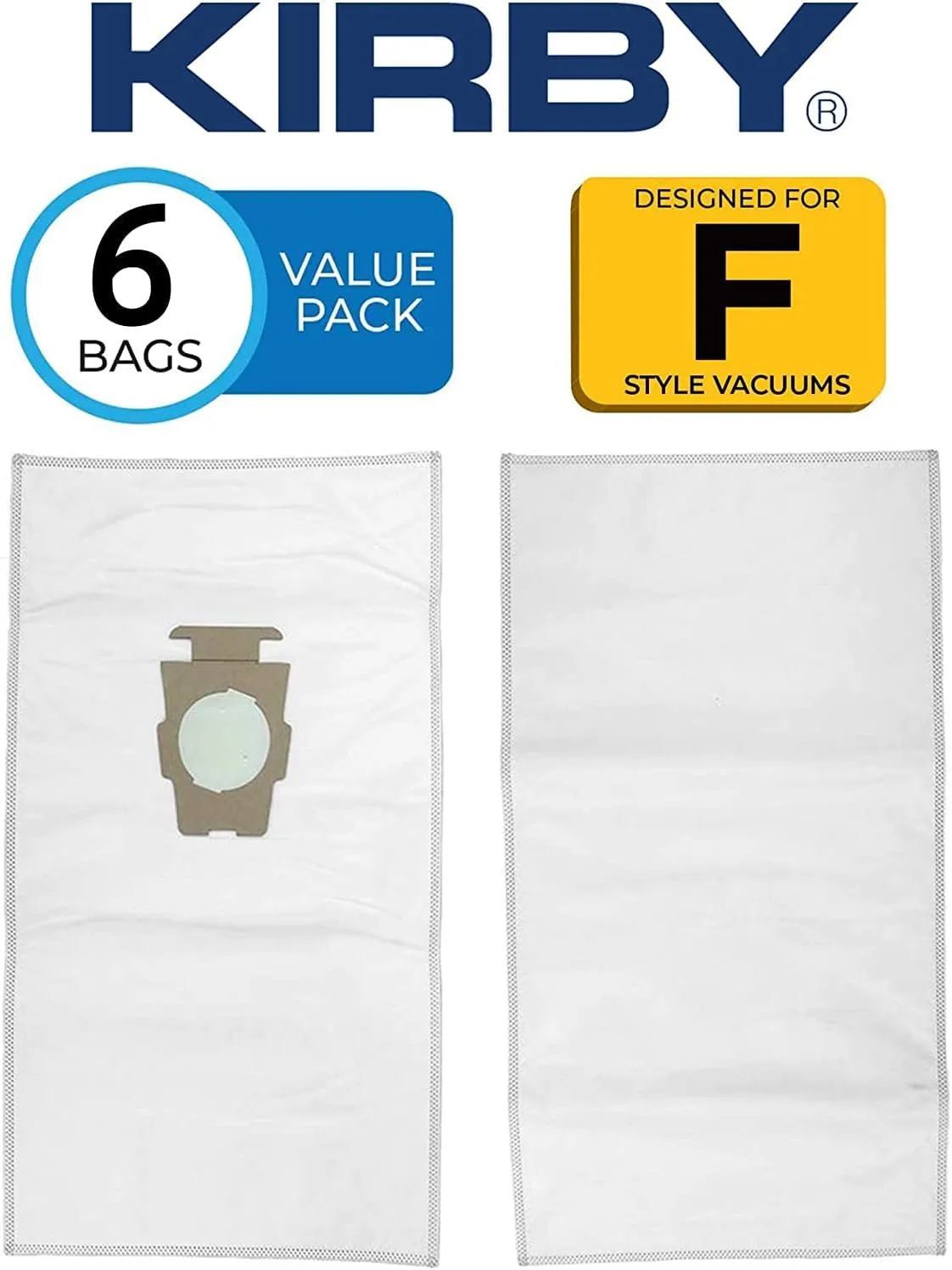 Kirby Allergen Reduction HEPA Filter Bags 6-Pack | Part #204811 | OEM Replacement for F-Style & Twist-Style Kirby Vacuums