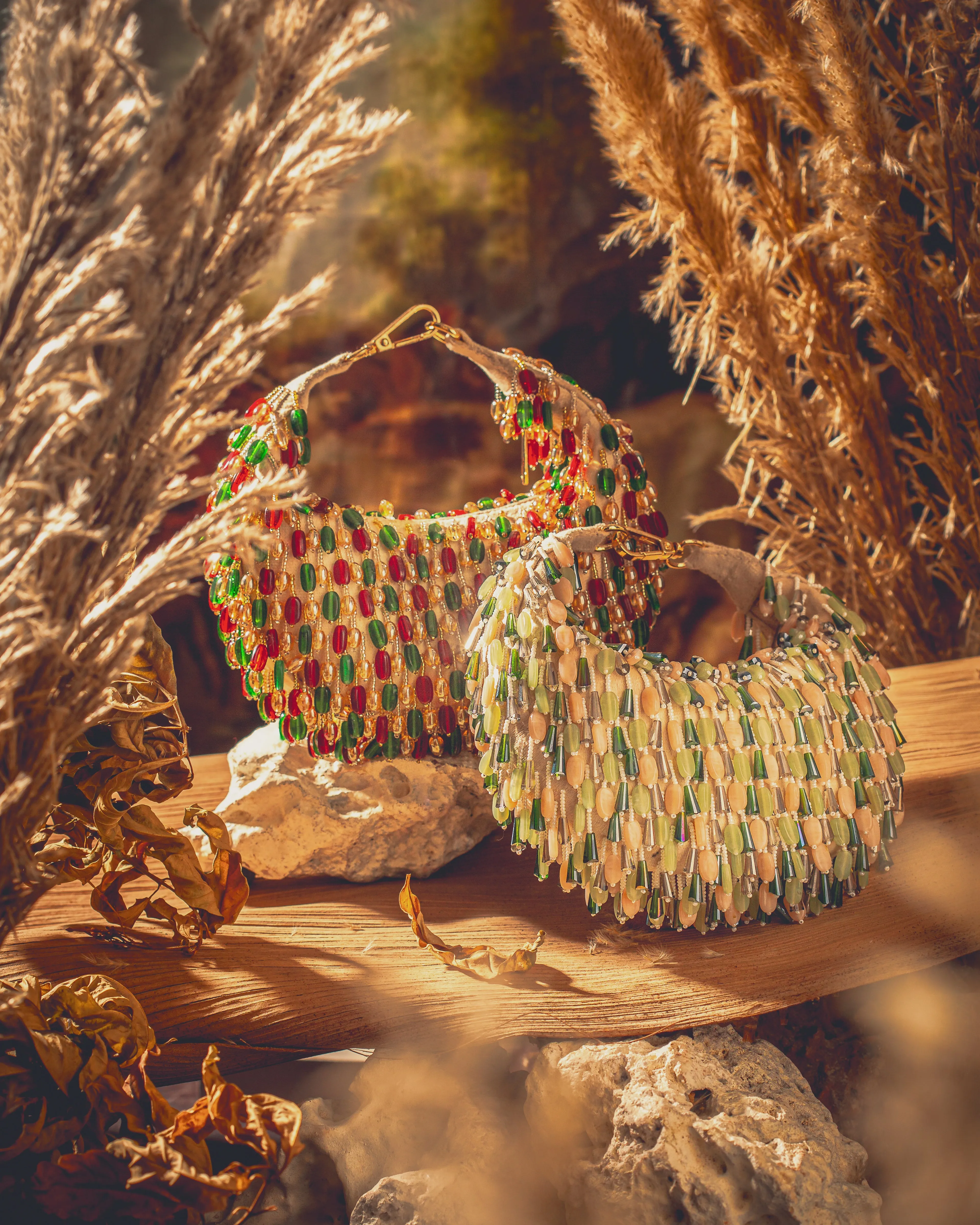 Komal Kapoor in our Red Green Multi Nano Boat Bag
