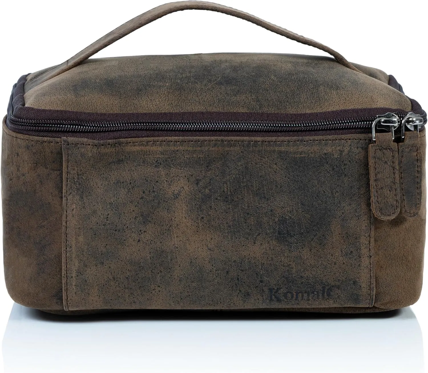 KomalC Genuine Unisex Vanity Leather Dopp kit - Travel Toiletry Bag multi-purpose Toiletry Bag (1 Zip Hunter dopp kit)