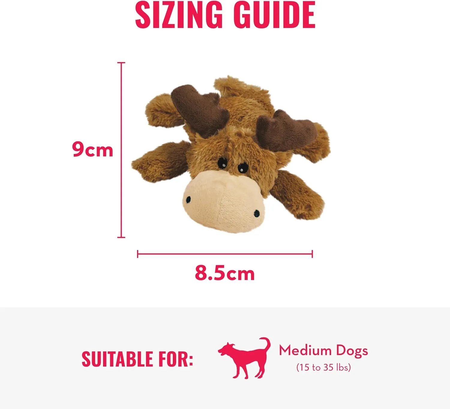 KONG Cozie Marvin Moose & SqueakAir Balls (3 Pack) - Dog Fetch & Chew Toys for Fun - Soft Toy Moose for Indoor Play - Durable Dog Toy Balls for Outdoor Play - for Medium Dogs
