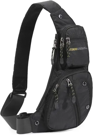 KPYWZER Nylon Sling Bag for Men Chest Bag Bicycle Travel Gym Backpack Daypack Crossbody Shoulder Bag Hiking