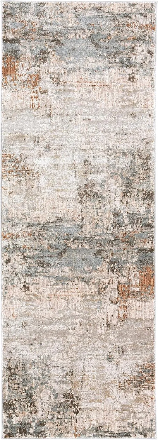 Kress Contemporary Area Rug - DustySage, Charcoal, Olive - 18" x 18" Sample