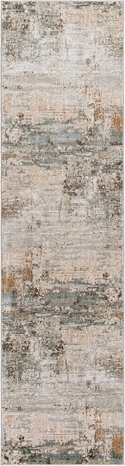 Kress Contemporary Area Rug - DustySage, Charcoal, Olive - 18" x 18" Sample