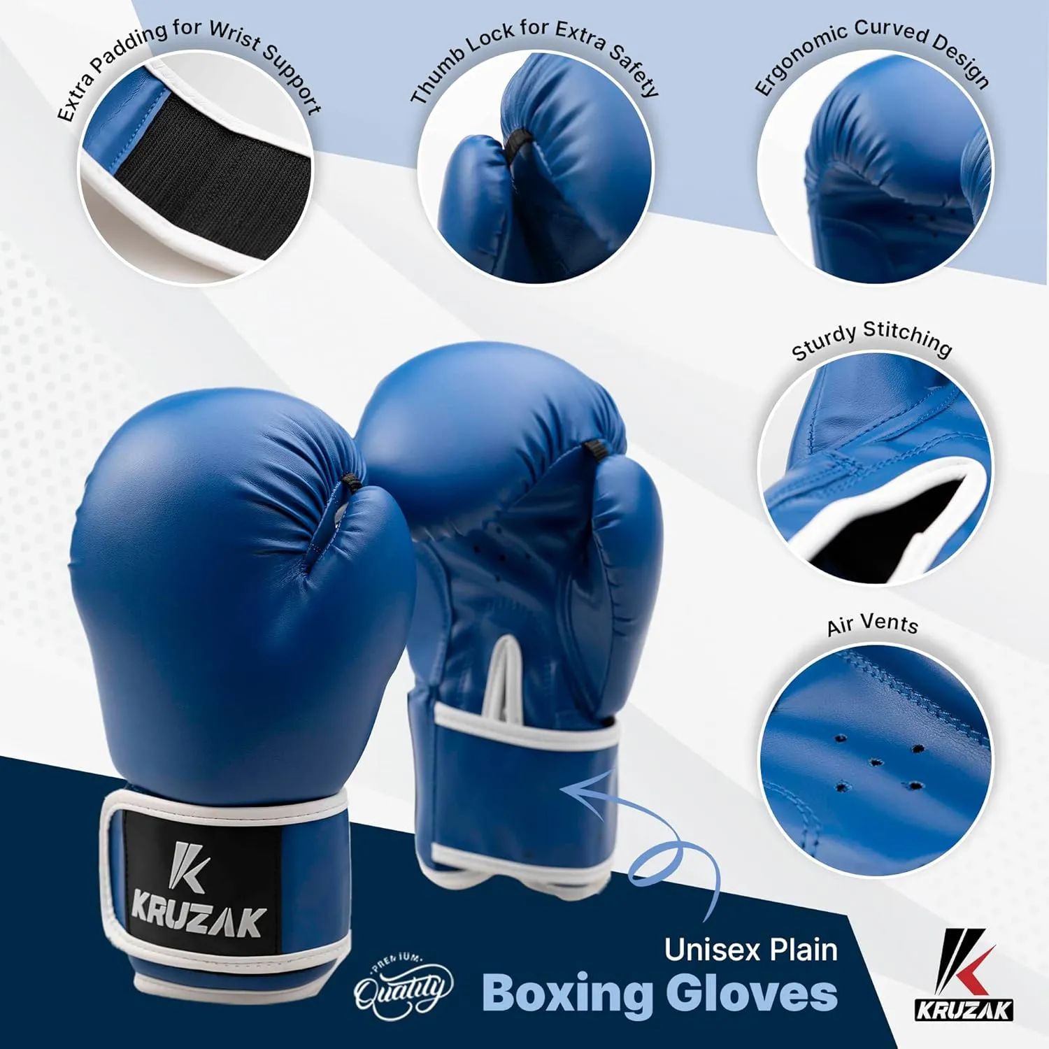 Kruzak Boxing Gloves for Men & Women, Sparring & Kickboxing Gloves, Muay Thai & MMA Gloves, 8-16 oz