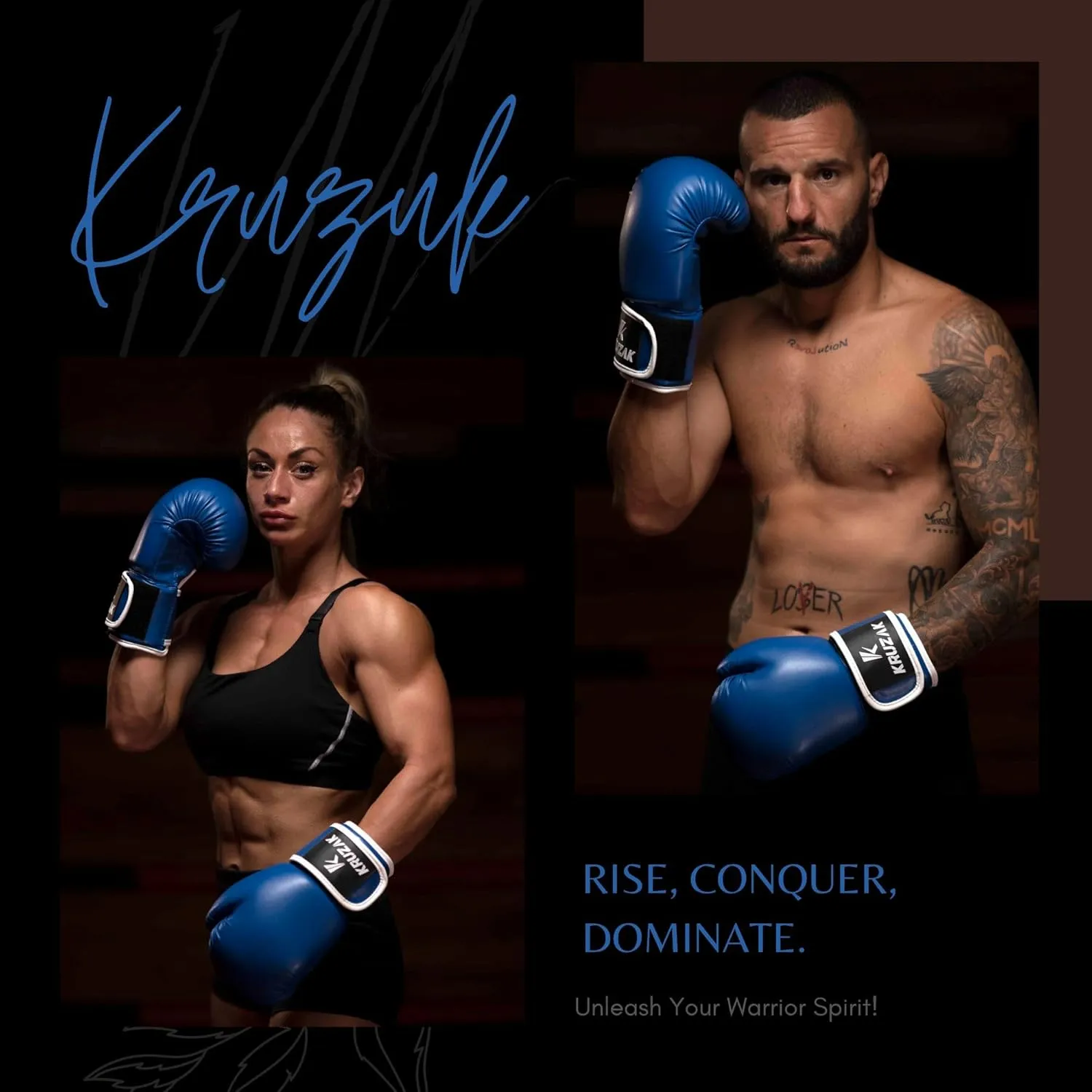 Kruzak Boxing Gloves for Men & Women, Sparring & Kickboxing Gloves, Muay Thai & MMA Gloves, 8-16 oz