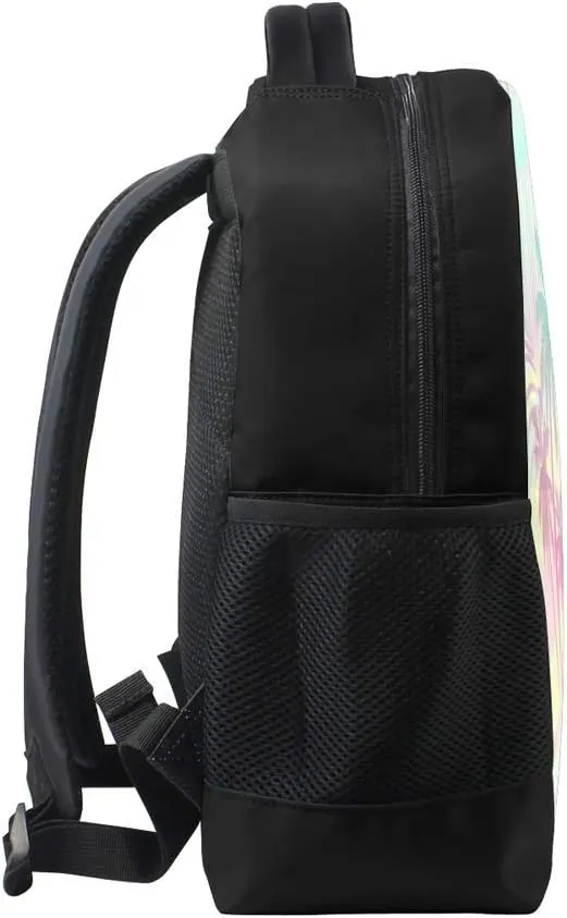 Kuizee Classic Backpack Schoolbag Adjustable Padded Shoulder Straps Daypack ﻿Pastel Watercolor Palm Trees Casual Bags Durable College Daily 16Inch