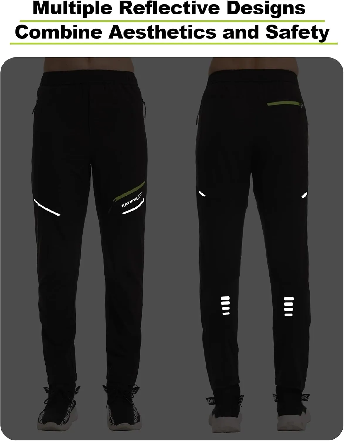 KUTOOK Cycling Bike Pants Summer/Winter Men S-4XL Quick-Dry Breathable Moutain Bike Pants for Outdoor Hiking Running Exercise