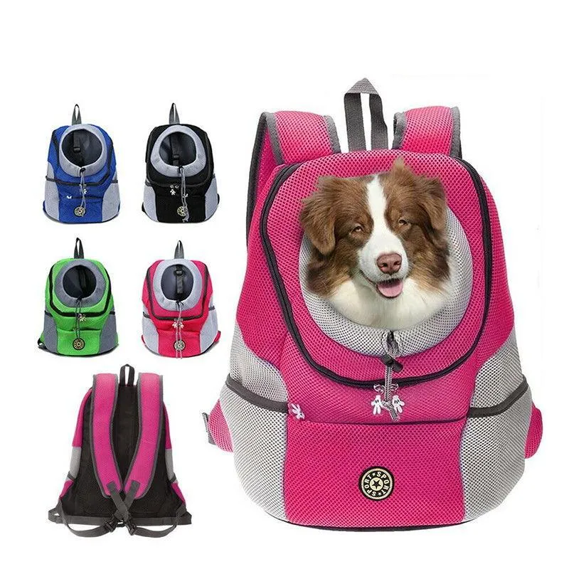 L Size Puppy Travel Mesh Pet Dog Carrier Backpack Front Travel Portable Shoulder Bag