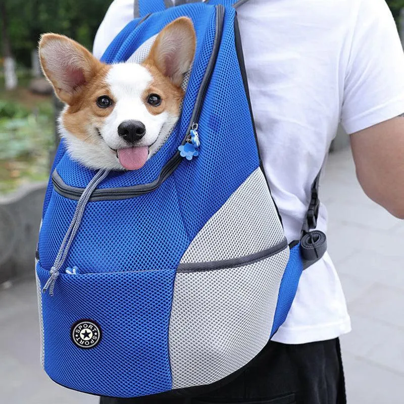 L Size Puppy Travel Mesh Pet Dog Carrier Backpack Front Travel Portable Shoulder Bag