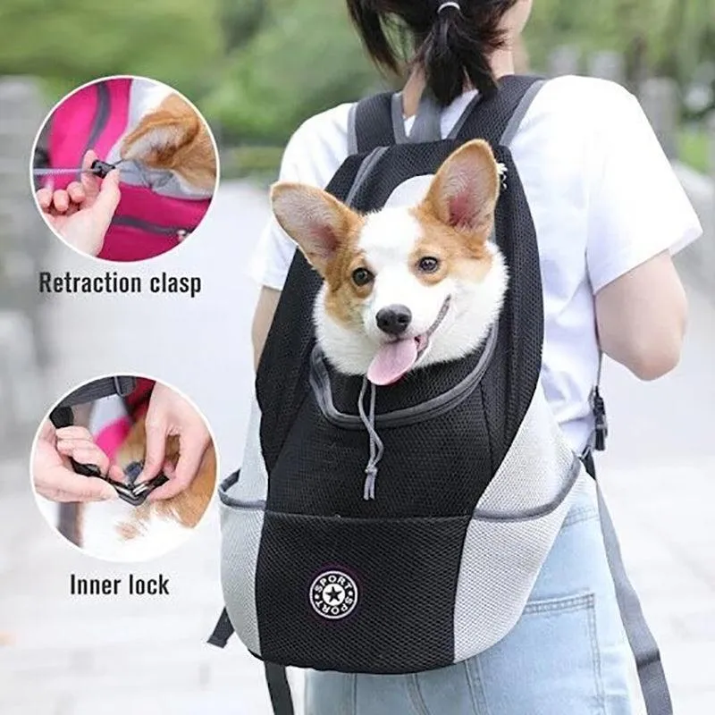 L Size Puppy Travel Mesh Pet Dog Carrier Backpack Front Travel Portable Shoulder Bag