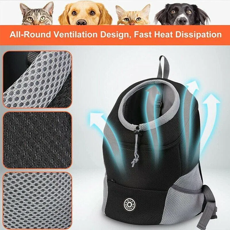 L Size Puppy Travel Mesh Pet Dog Carrier Backpack Front Travel Portable Shoulder Bag