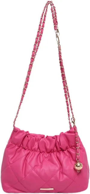 Lady pleated chain shoulder bag bucket bag