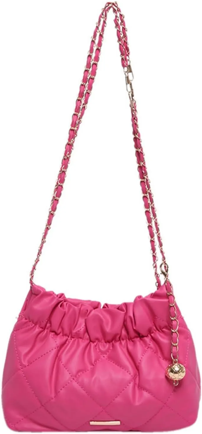 Lady pleated chain shoulder bag bucket bag