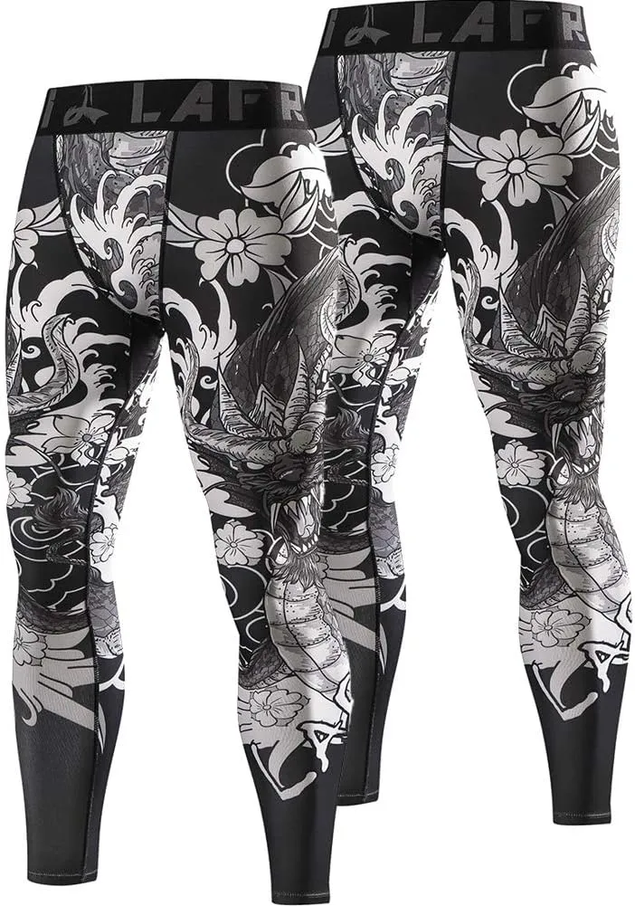 LAFROI Men's Quick Dry Cool Compression Fit Tights Leggings Waistband-YSK08