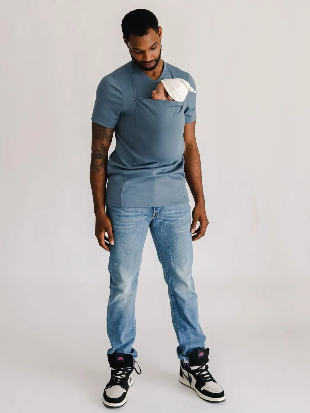 Lalabu The Dad Shirt | Hands-Free Baby Carrier for Dad with Kangaroo Pouch | Engineered for Bonding, Safety, & Comfort for Newborns Up to 15 Lbs. | CPSC Approved