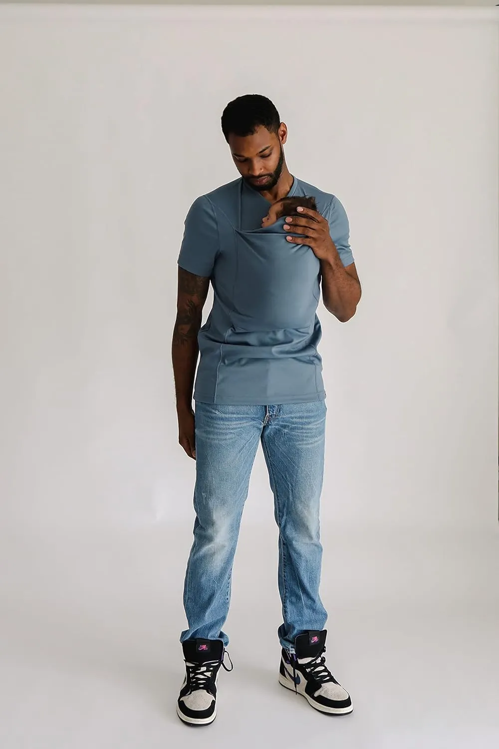 Lalabu The Dad Shirt | Hands-Free Baby Carrier for Dad with Kangaroo Pouch | Engineered for Bonding, Safety, & Comfort for Newborns Up to 15 Lbs. | CPSC Approved