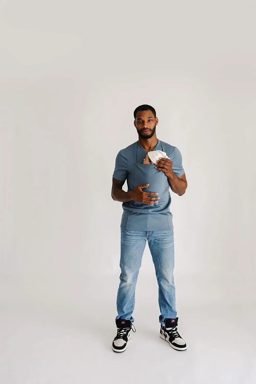 Lalabu The Dad Shirt | Hands-Free Baby Carrier for Dad with Kangaroo Pouch | Engineered for Bonding, Safety, & Comfort for Newborns Up to 15 Lbs. | CPSC Approved