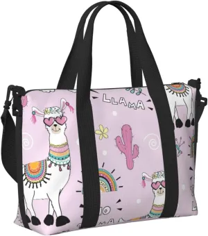 Laptop Tote Bag for Women Work - No Drama Llama Gym Bag for Women Men, Personal Item Crossbody Travel Bags Carry On, Overnight Weekender Bags for Women Travel