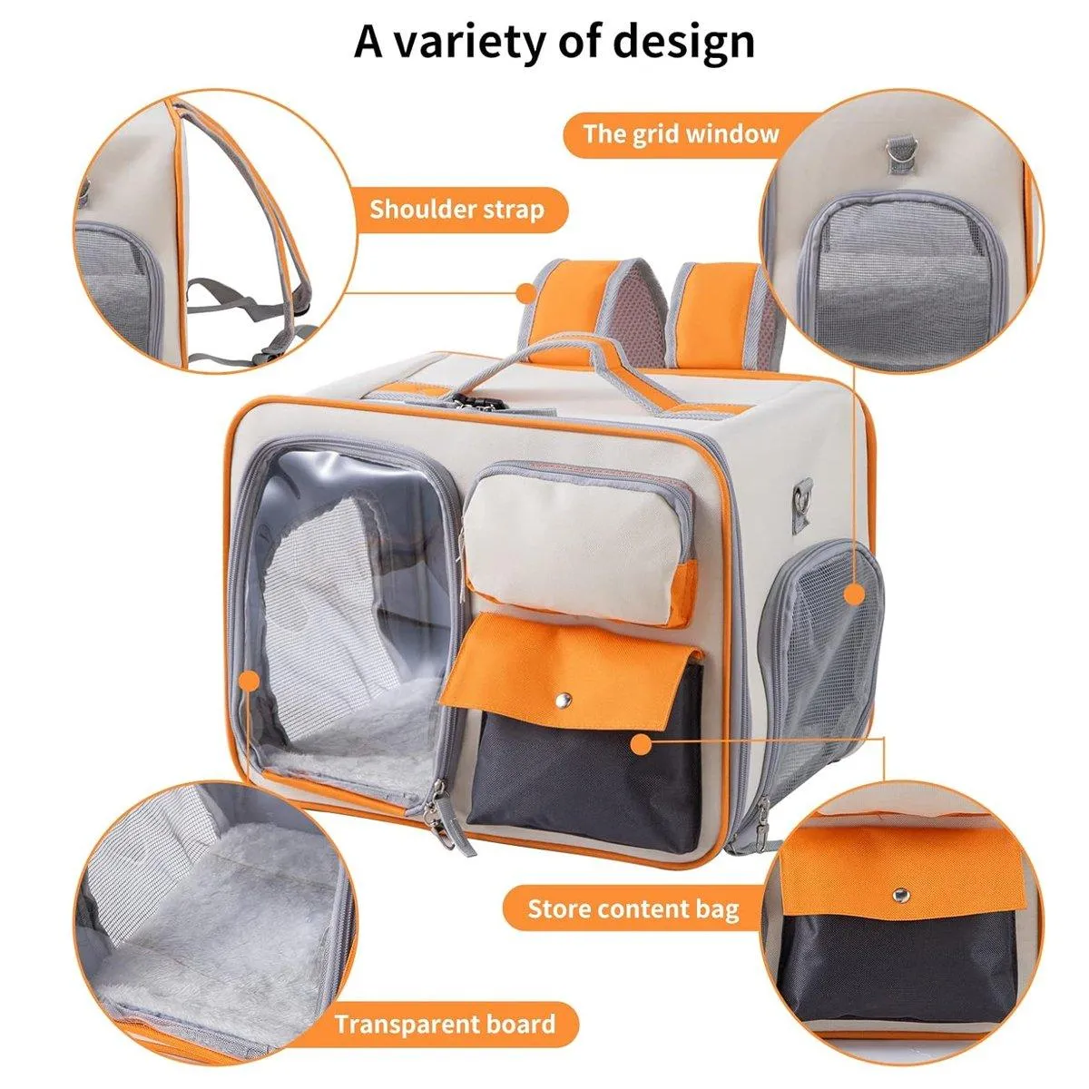 Large Capacity Cat Dog Backpack Outdoor Portable Pet Carrier Canvas Travel Bag