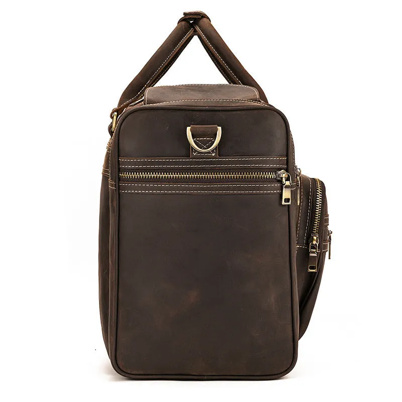 Large Capacity Retro Crazy Horse Leather Travel Bag