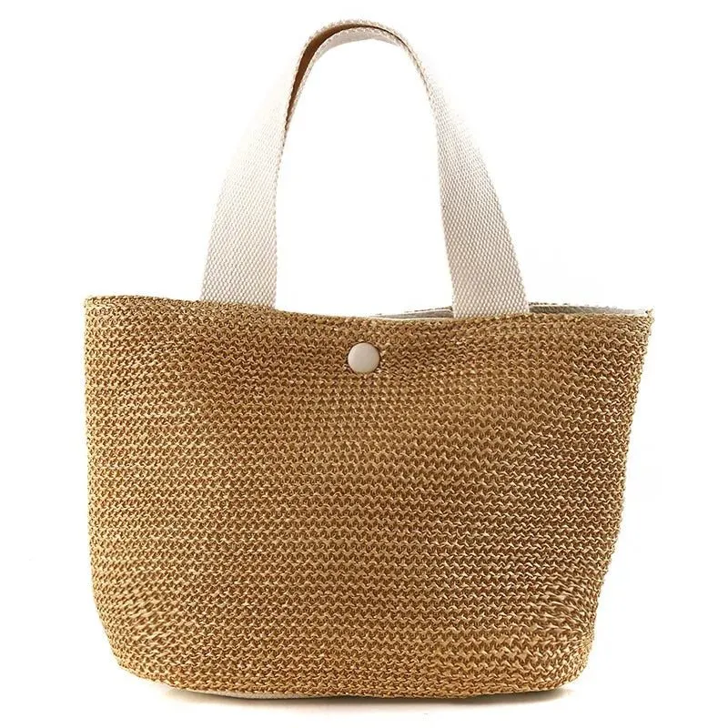 Large Capacity Straw One-Shoulder Beach Tote