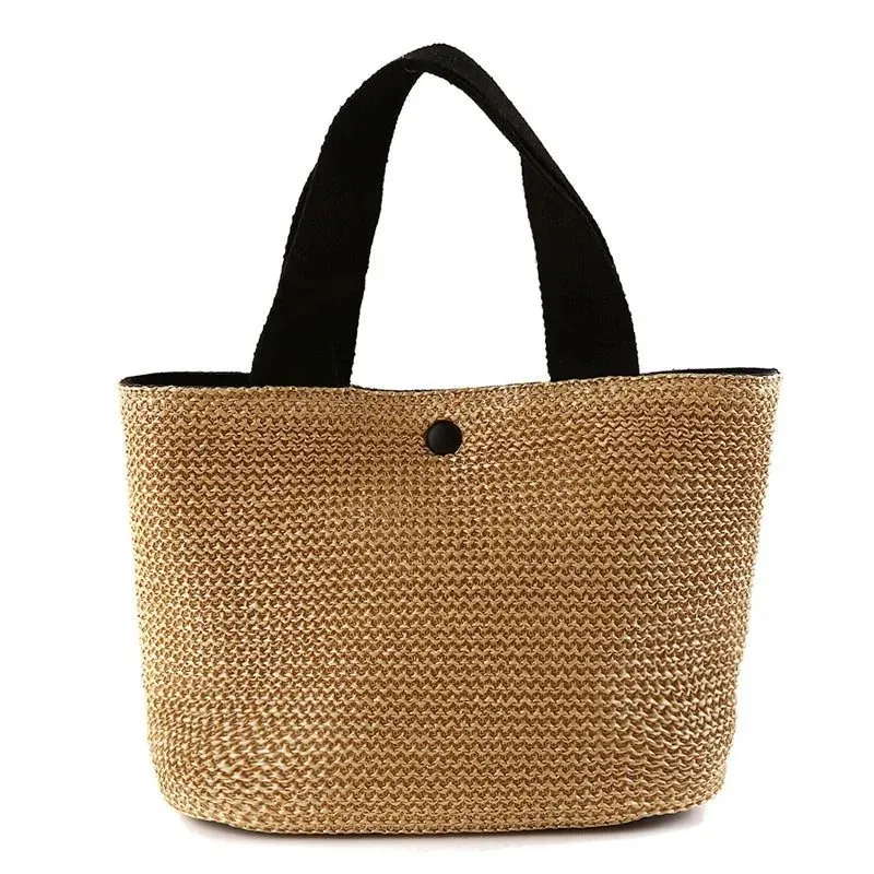 Large Capacity Straw One-Shoulder Beach Tote