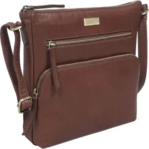 Large Crossbody Bag for Women – Genuine Leather Sling with Multiple Pockets and Adjustable Strap – Fits iPad Pro 11”
