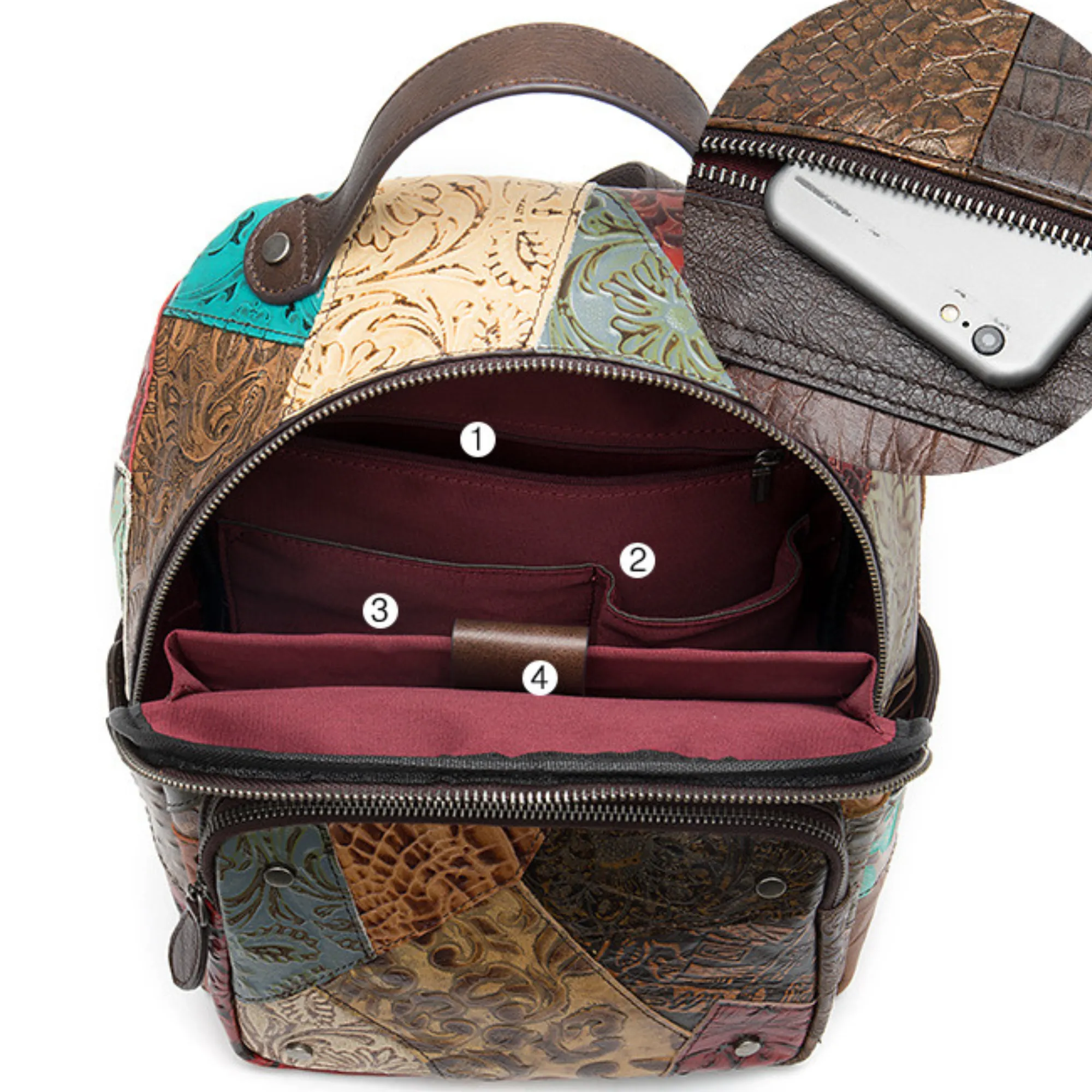 Large Multi-Colour Genuine Italian Leather Backpack – Travel, Work &amp; Leisure Bag