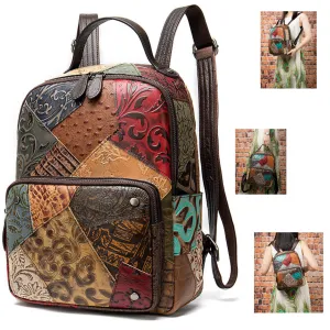 Large Multi-Colour Genuine Italian Leather Backpack – Travel, Work &amp; Leisure Bag