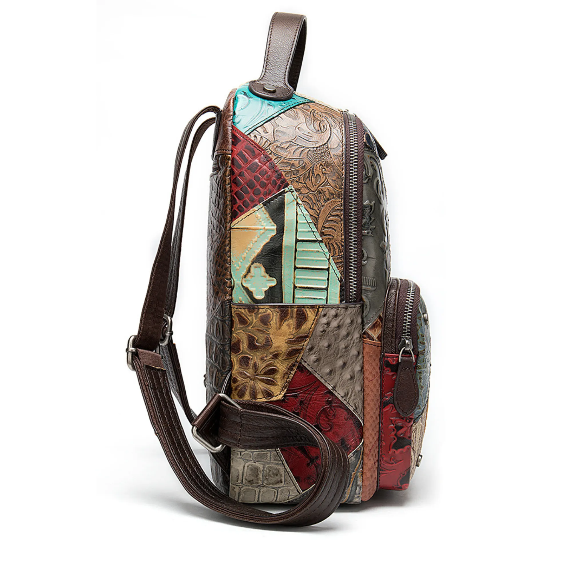 Large Multi-Colour Genuine Italian Leather Backpack – Travel, Work &amp; Leisure Bag