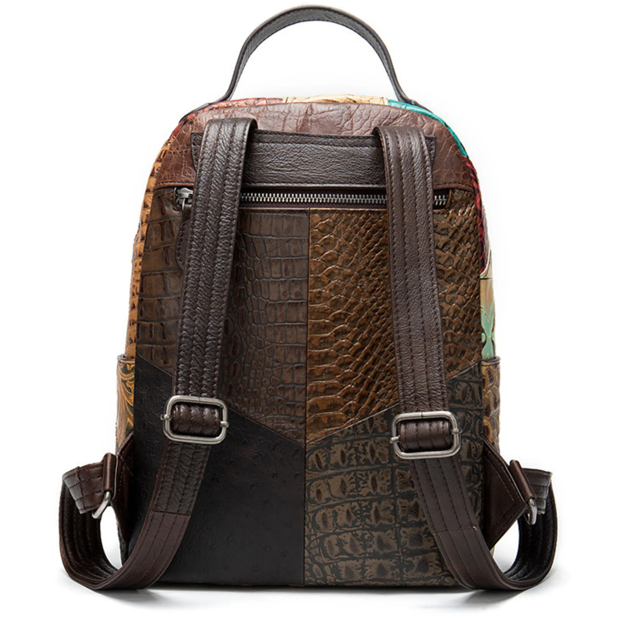 Large Multi-Colour Genuine Italian Leather Backpack – Travel, Work &amp; Leisure Bag