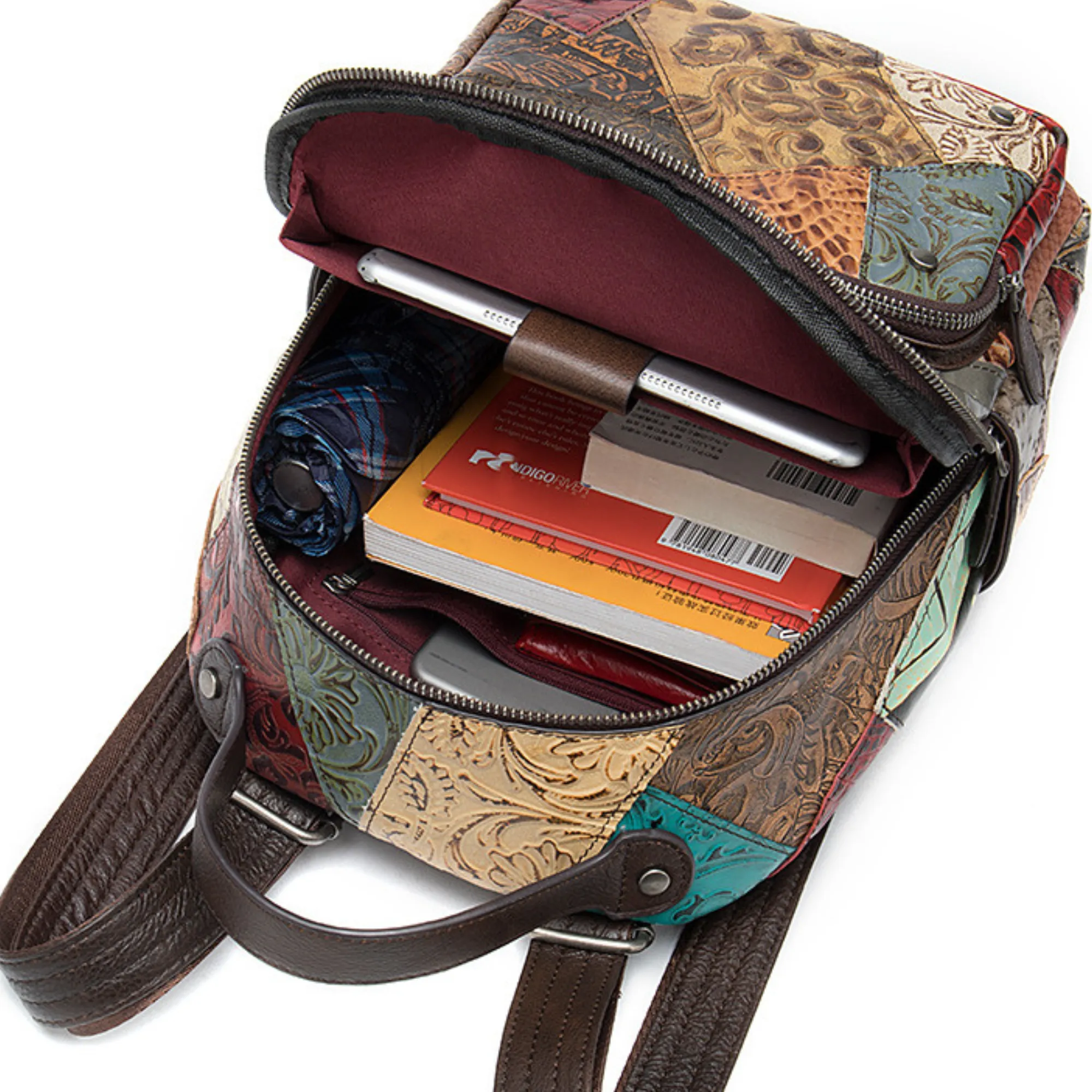 Large Multi-Colour Genuine Italian Leather Backpack – Travel, Work &amp; Leisure Bag