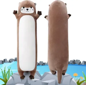 Large Otter Stuffed Animal,33.5” Long Otter Plush,Cute Plushies Animal Body Pillow,Kawaii Big Plush Toys Animal Gifts,Animal Sleeping Hugging Pillow Cushion for Birthday