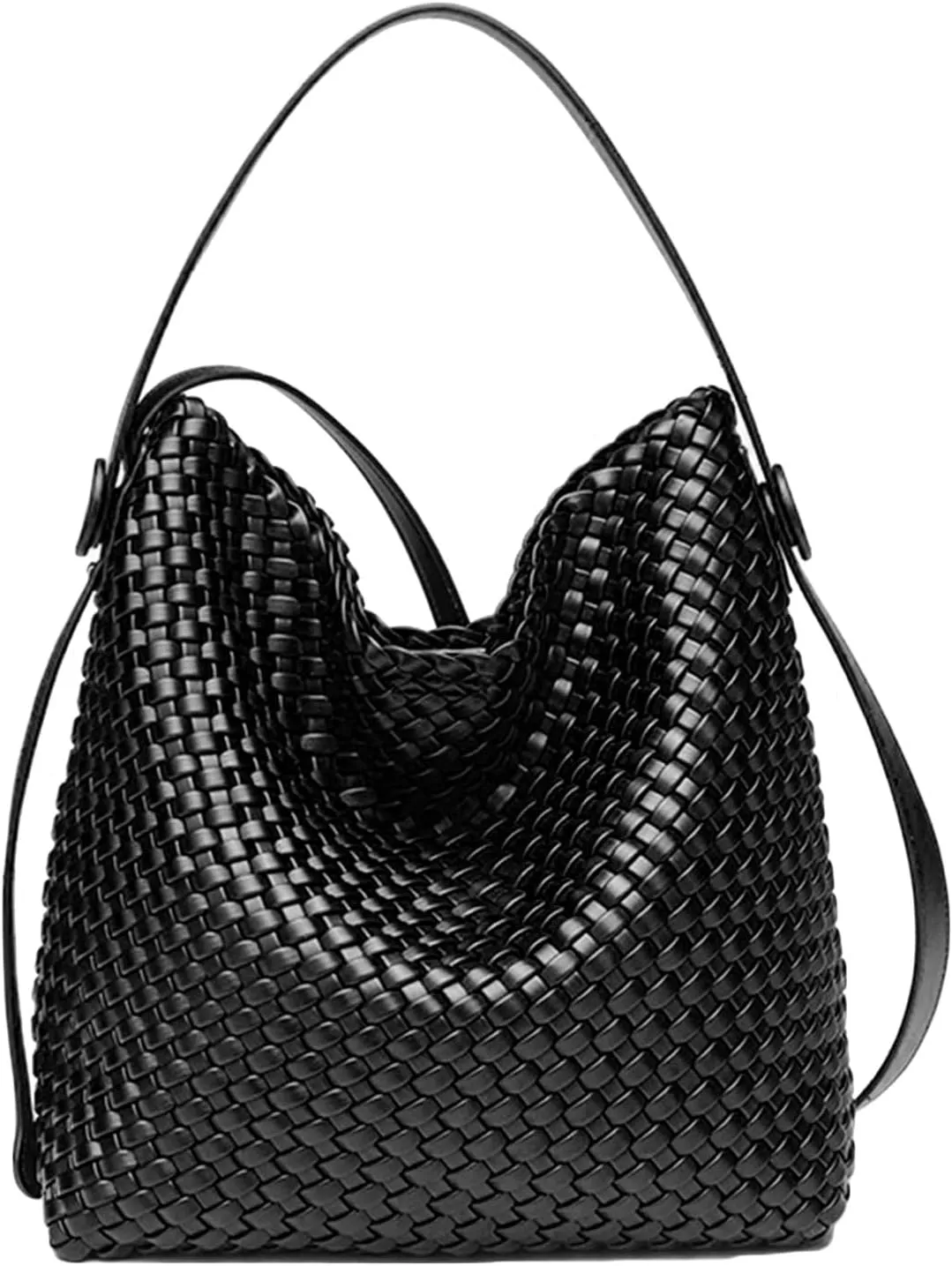 Large Woven Tote Bag Vegan Leather Shoulder Bag for Women Fashion Travel Shopper Bag Top Handle Handbag and Purse