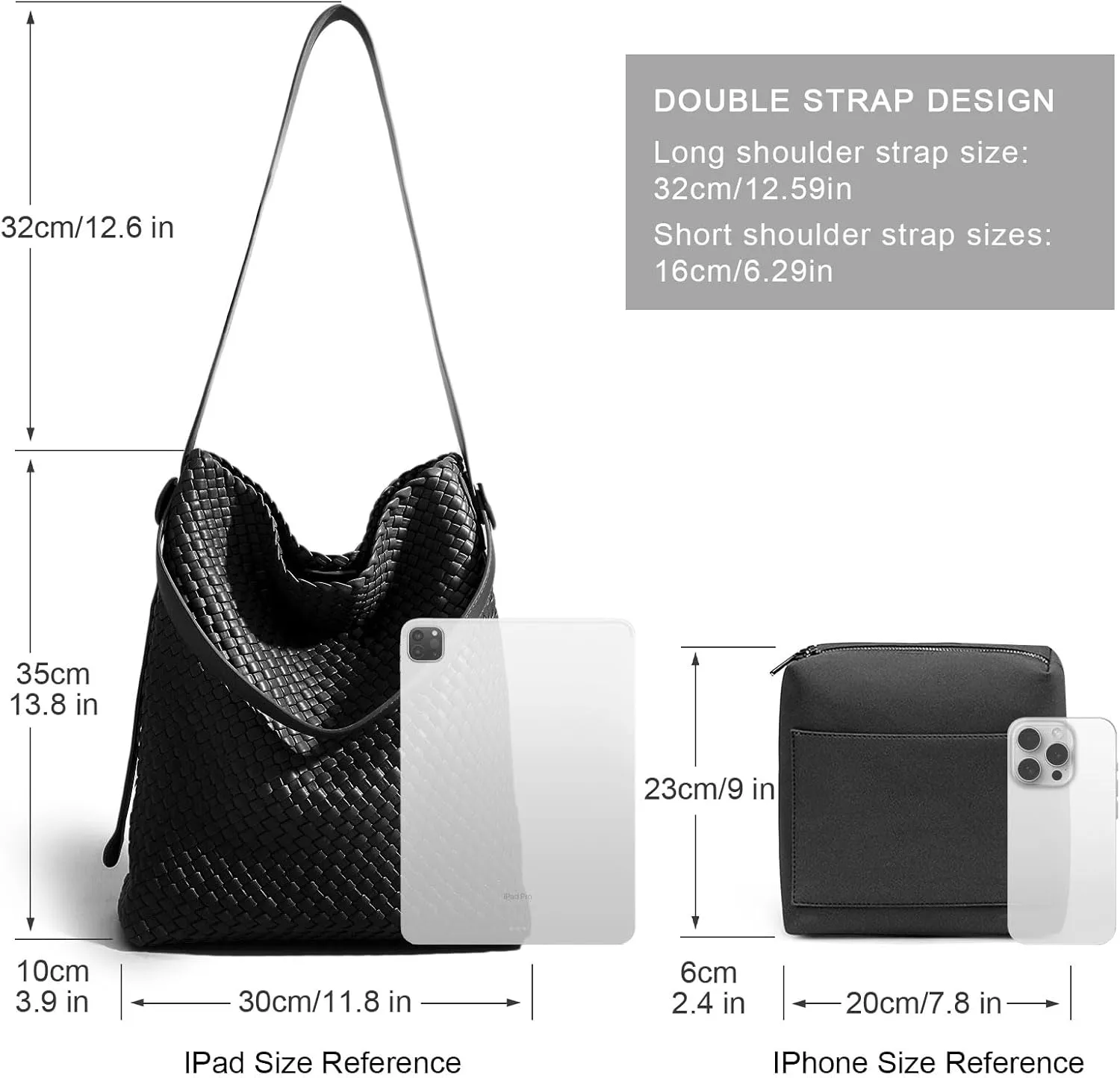 Large Woven Tote Bag Vegan Leather Shoulder Bag for Women Fashion Travel Shopper Bag Top Handle Handbag and Purse