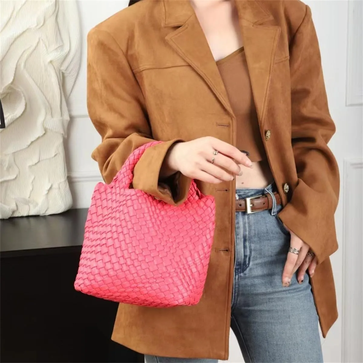 Large Woven Tote Hangbags for Women Work Tote Bag Shoulder Purse Tote Purse Shoulder Bag Travel Tote Bag