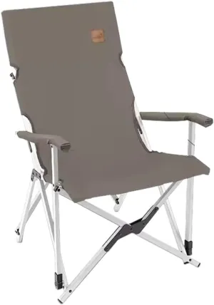 Lawn Chair Folding Outdoor Relaxation Camping Chair, Ergonomic Suspension Reclining Beach Chair with Storage Bag, Load-Bearing 150kg/330.7lbs(Grey)