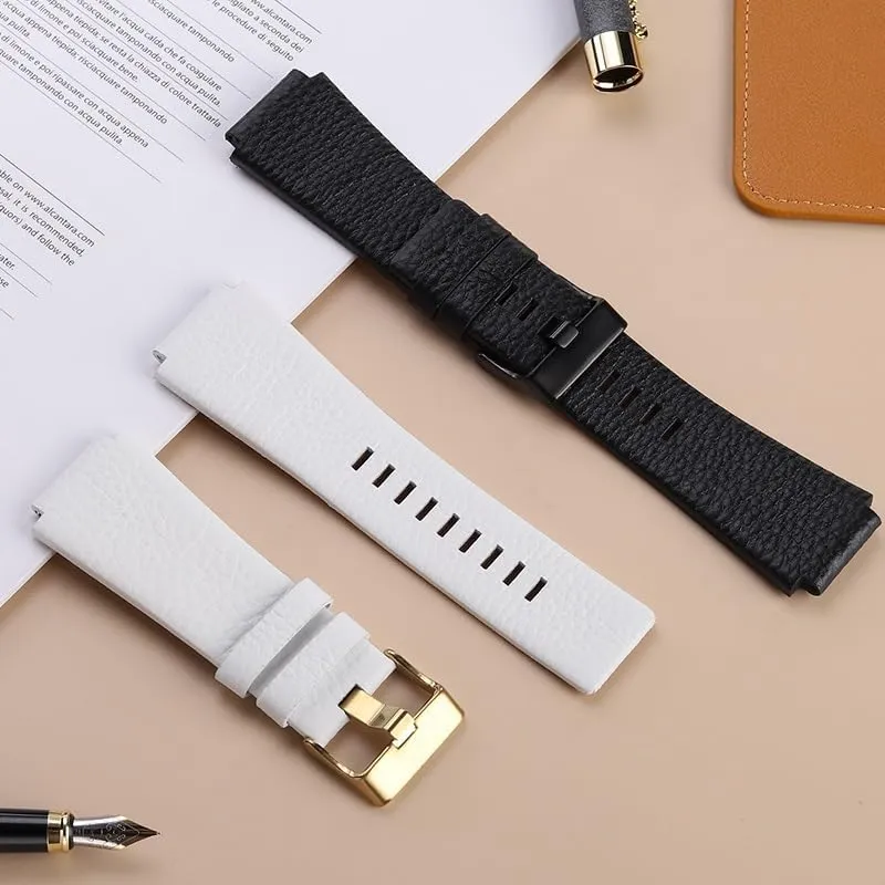 Leather Bracelet For Diesel Watchband DZ1089 DZ1123 DZ1132 Convex Mouth Watch Strap