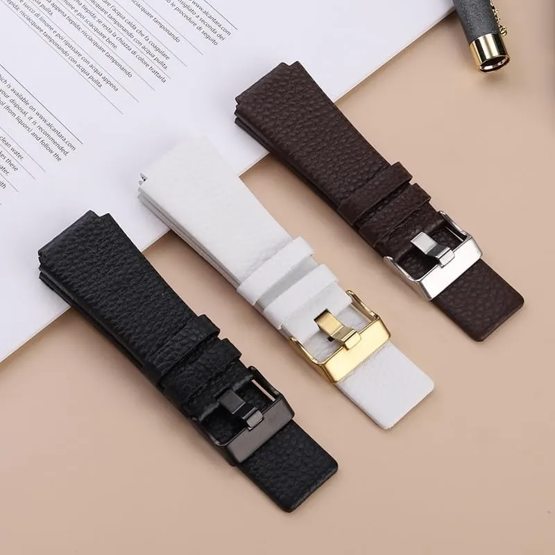 Leather Bracelet For Diesel Watchband DZ1089 DZ1123 DZ1132 Convex Mouth Watch Strap