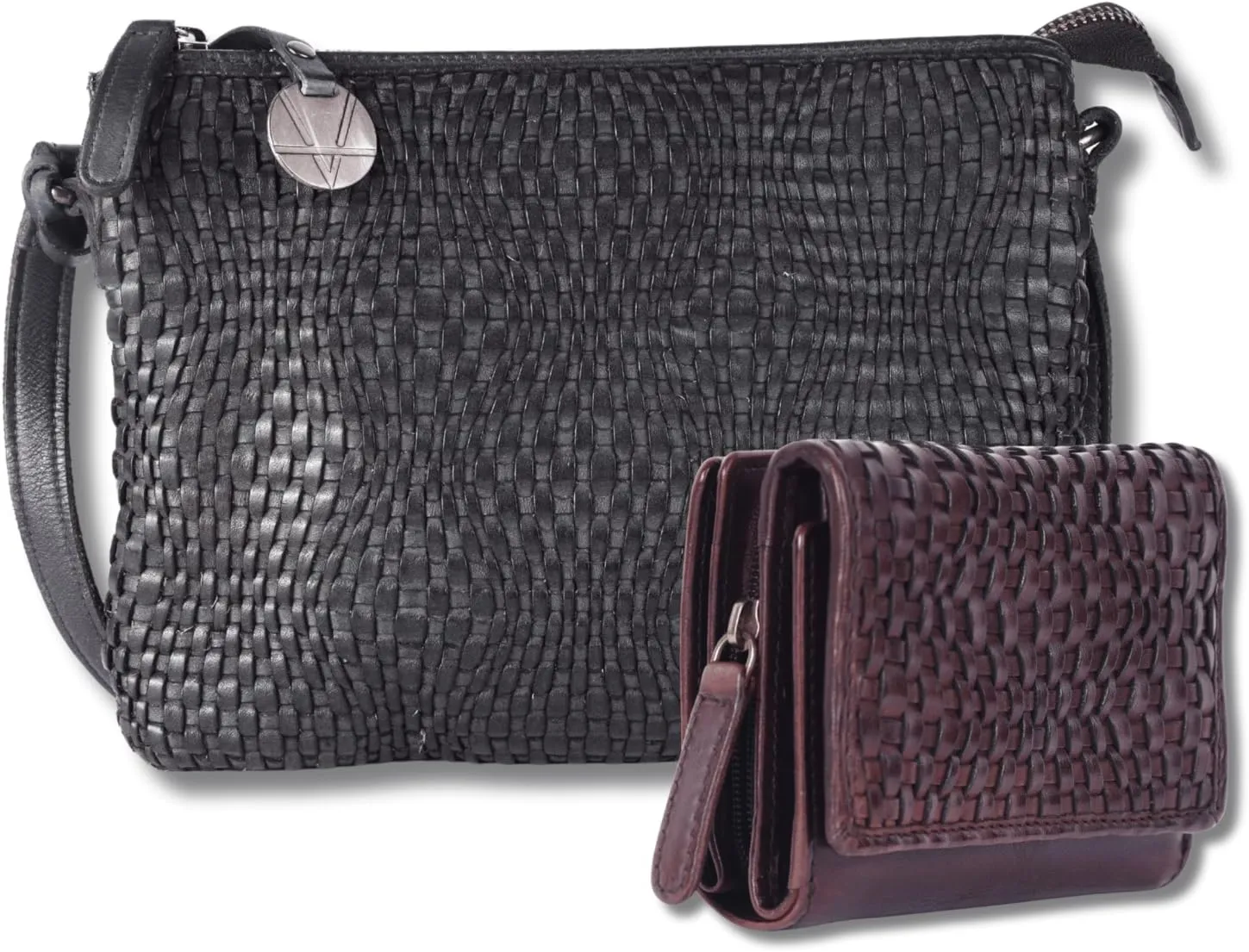 Leather Crossbody bag & Wallets for Women, Small Wallet for Ladies Zipper Coin Purse