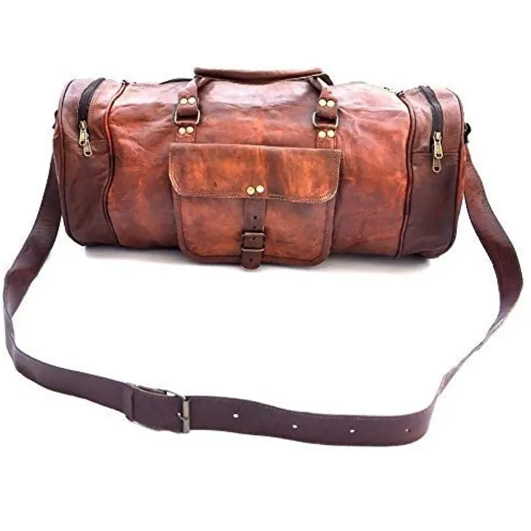 Leather Duffle Bag Travel For Men Women