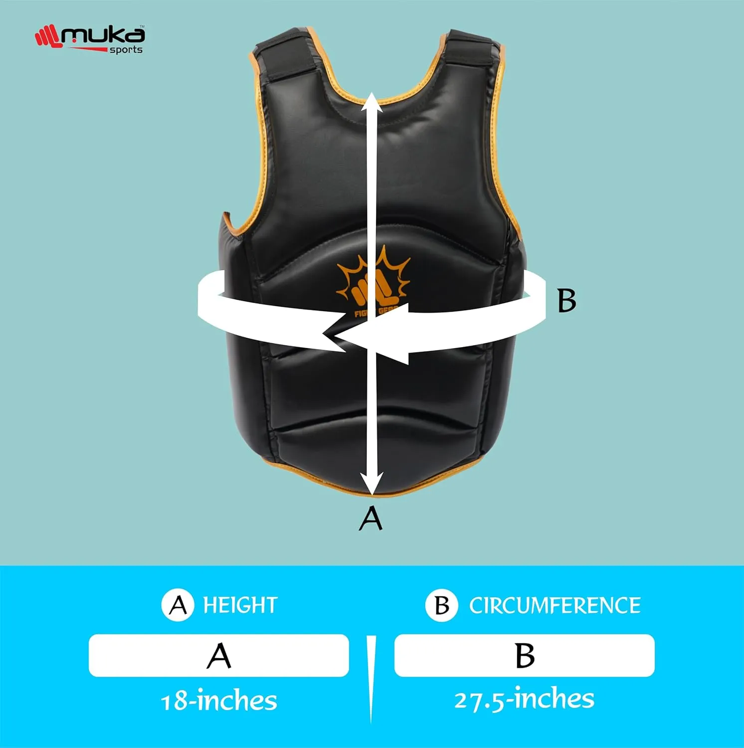 Leather Kids Chest Guard for Men & Women Olympic Style Taekwondo Boxing Kickboxing MMA Muay Thai Adjustable Shield Chest, Belly, Ribs Protector