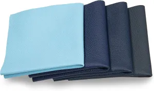Leather Scraps - Pieces of Leather in Blue Ideal for Craft Works, Extra Large, Quality Genuine Leather, Repair Bags, Textiles, Covering, Decoration, 2.2lb (1kg), Various Shades, Format A4 - Blue