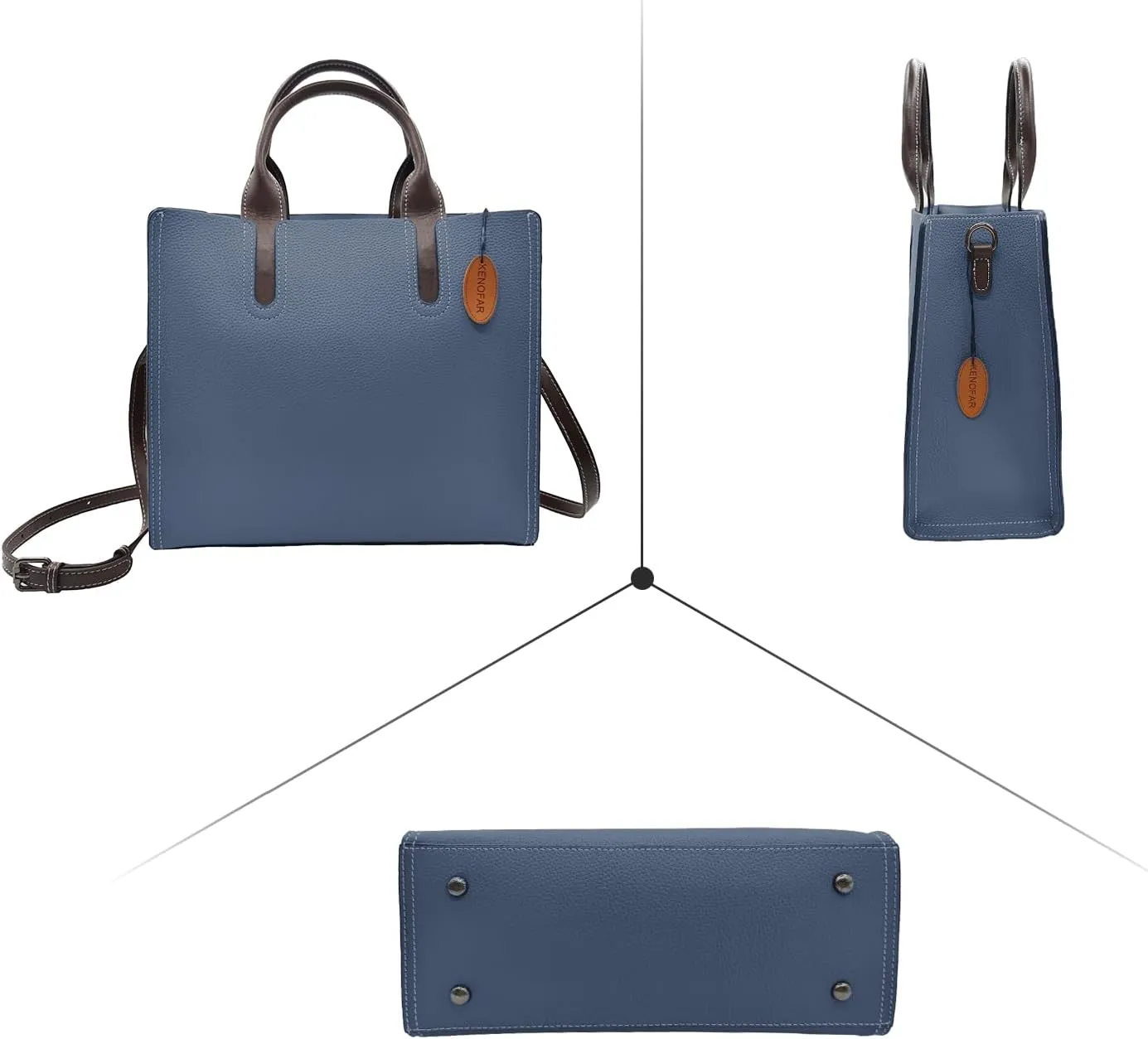 Leather Tote Bags for Women Genuine Leather Handbag with Zipper Medium
