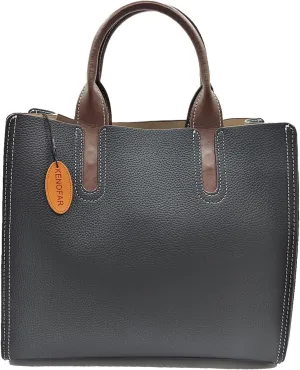 Leather Tote Bags for Women Genuine Leather Handbag with Zipper Medium