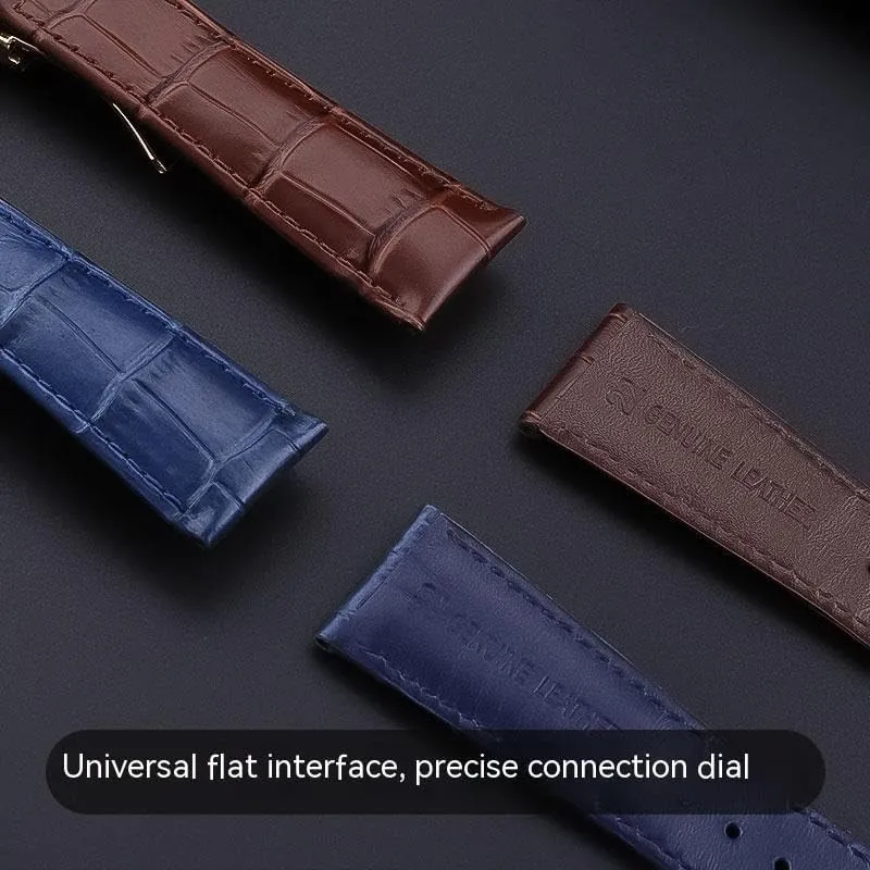 Leather Watchband For Maurice Lacroix MP6528 Pontos PT6158 Cowhide Strap With Foding Buckle