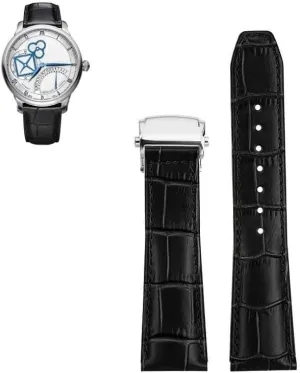 Leather Watchband For Maurice Lacroix MP6528 Pontos PT6158 Cowhide Strap With Foding Buckle